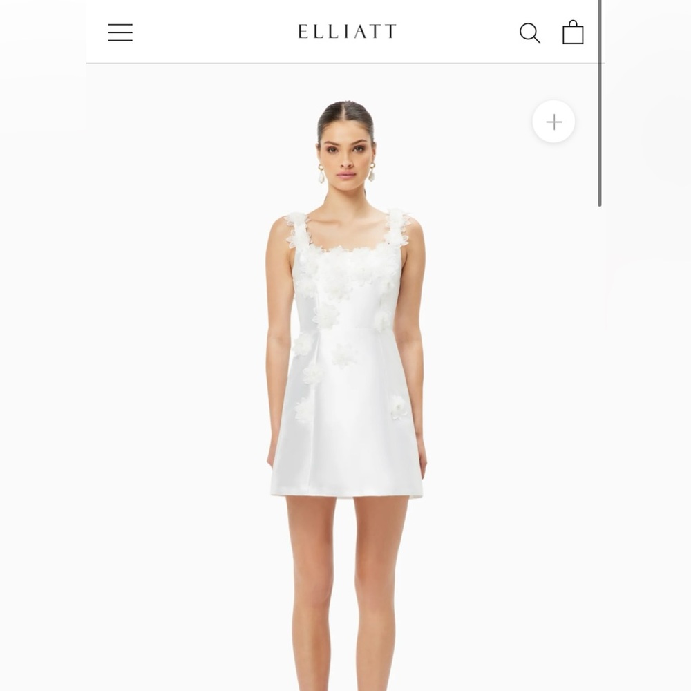 ELDER FLORAL DECAL APPLIQUE MINI DRESS